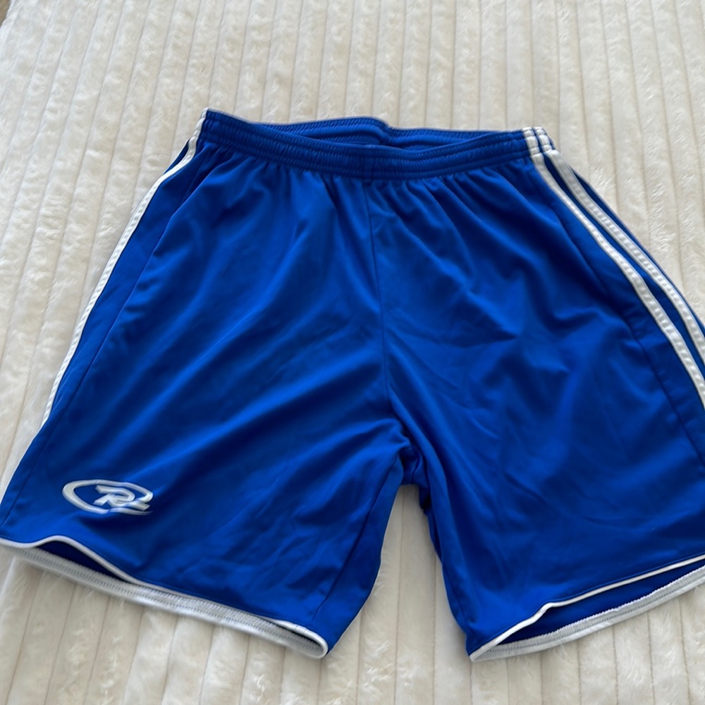 Adidas men’s soccer shorts royal blue & gray